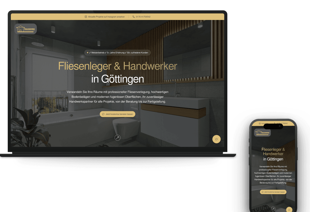 Handwerkskunst Landing Page — Device Mockup